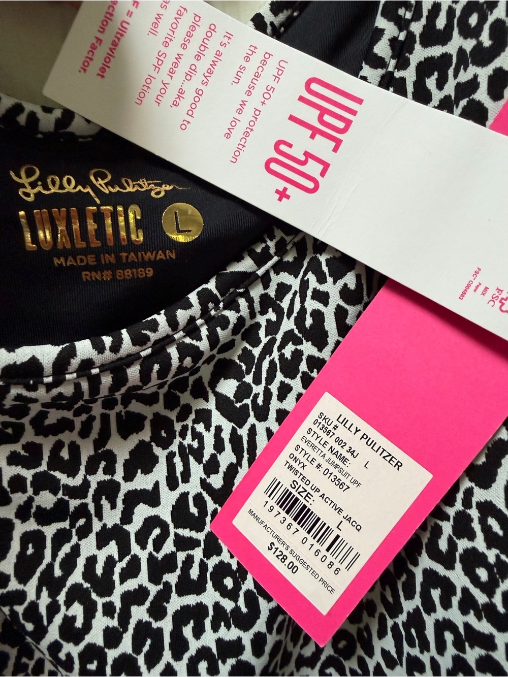 Lilly Pulitzer Black & White Leopard Print Jumpsuit - Picture 7 of 8